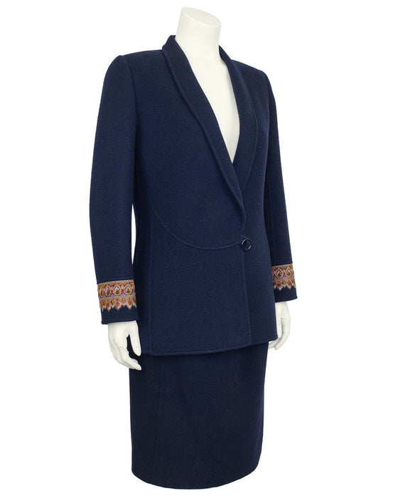 Navy Blue Wool Suit