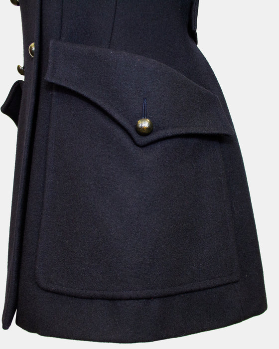 Black Wool Double Breasted Pea Coat