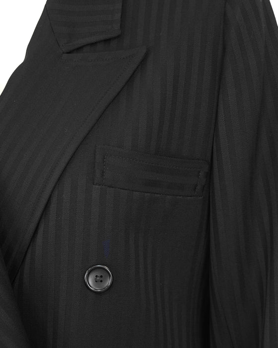 Black Pinstripe Double Breasted Skirt Suit