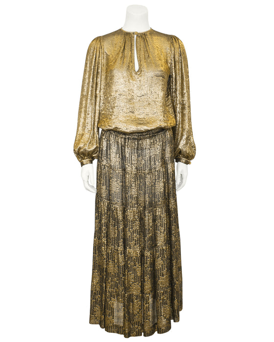 Gold Blouse & Skirt Russian Collection Ensemble