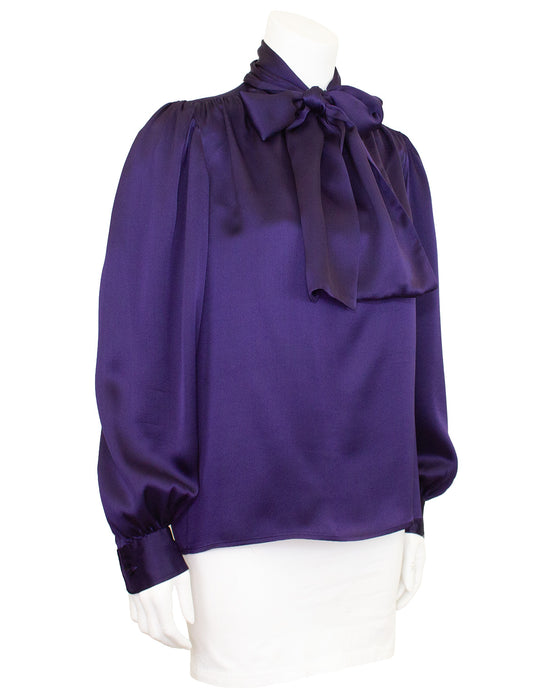 Eggplant Purple Silk Blouse