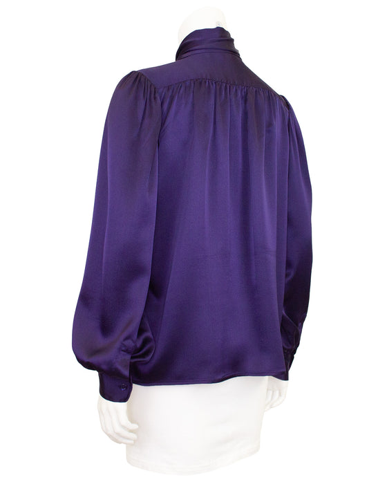 Eggplant Purple Silk Blouse