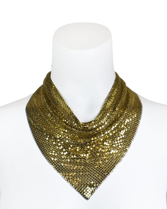 Gold mesh scarf necklace – Vintage Couture