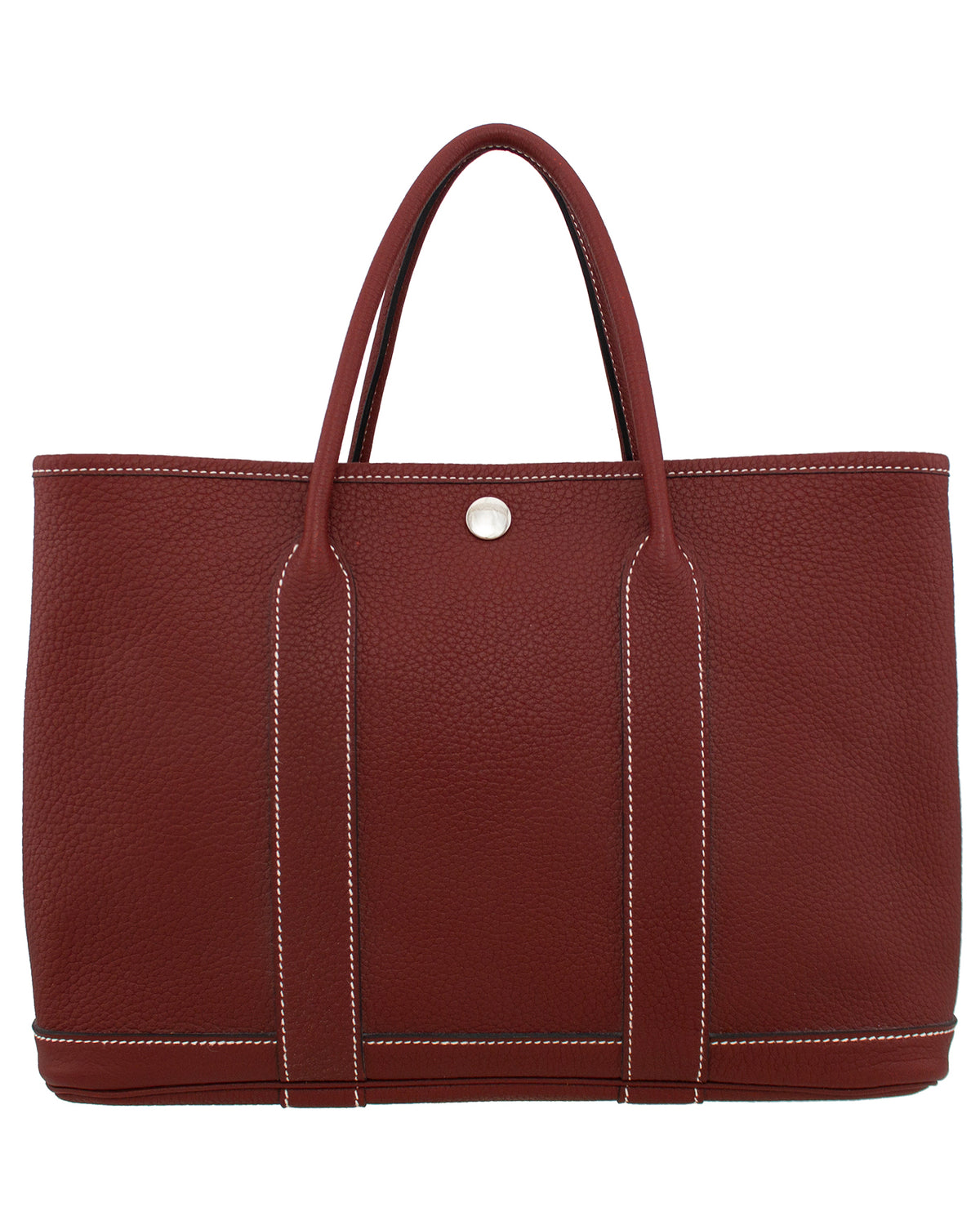 Hermes garden party 30 negonda leather rouge casaque SHW stamp square