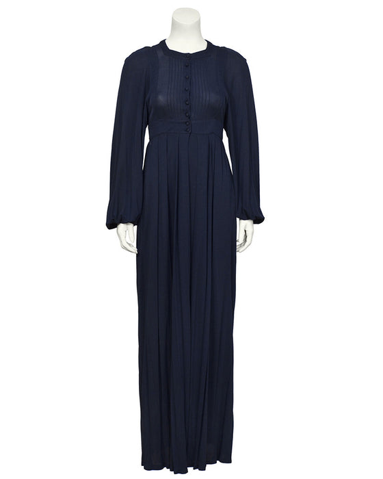 Navy Rayon Jersey Maxi Dress – Vintage Couture