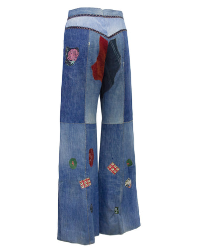 Blue Patchwork Jeans – Vintage Couture