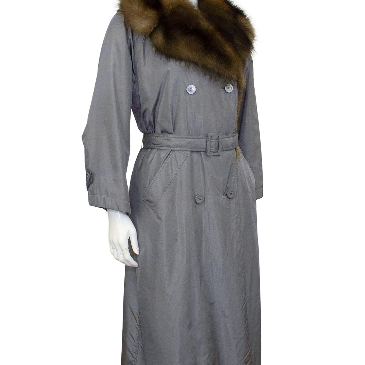 Autumn/Winter 1977 Haute Couture Trench Coat with Fur Collar