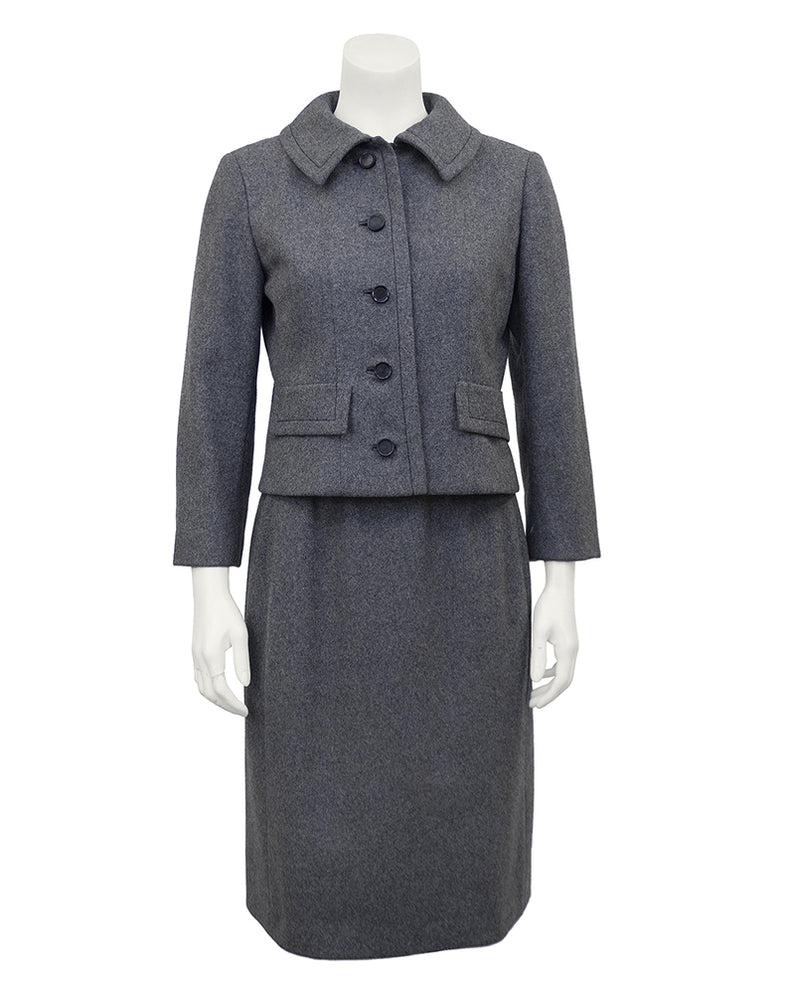 Grey Skirt Suit Vintage Couture