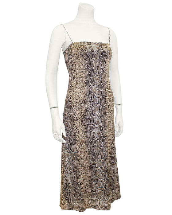 Snake Print Slip Dress