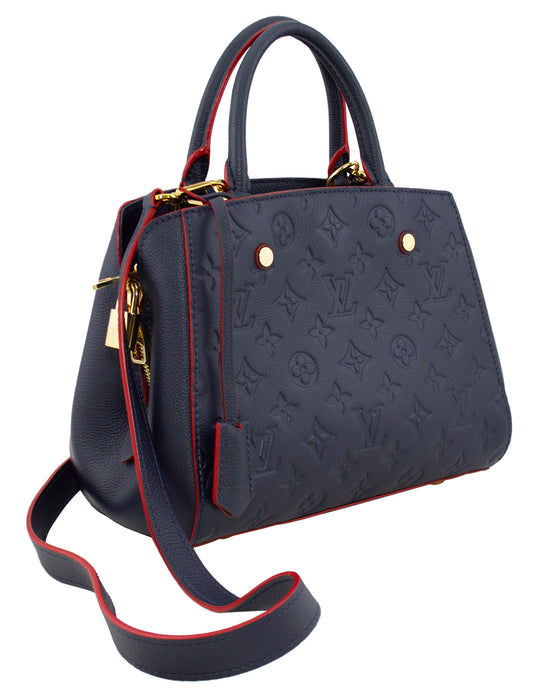 Pre-Owned Louis Vuitton Empreinte Montaigne GM in Marine and Rouge