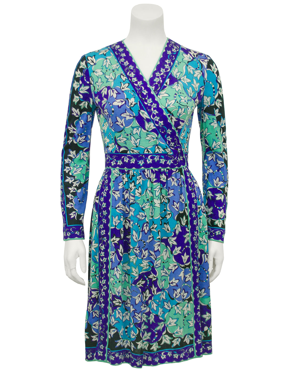 Blue Tones Silk & Cashmere Knit Dress – Vintage Couture